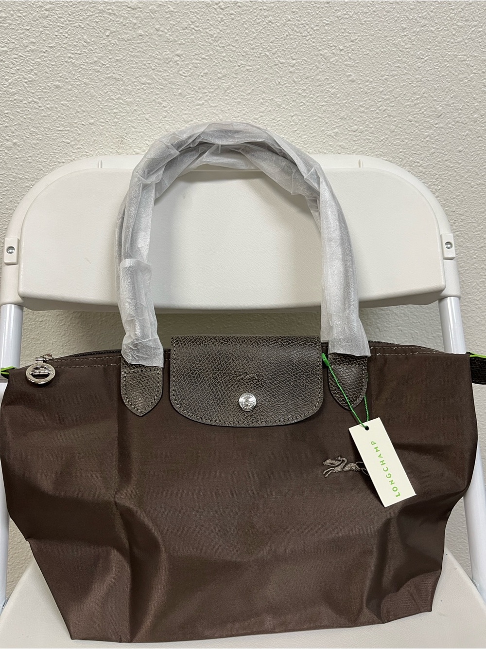 Longchamp Medium Clay Tote with Dark Brown Leather Trim